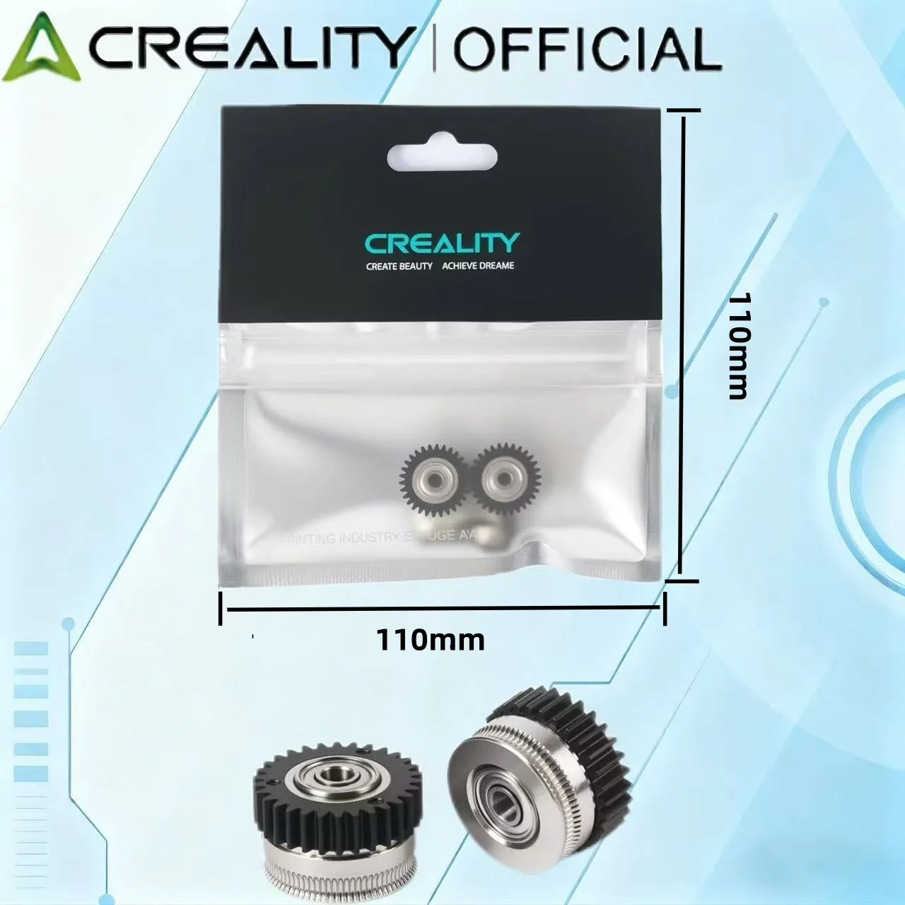 Creality Official K2/K2 Pro/K2 Plus مجموعة تروس البثق ملحقات الطابعة ثلاثية الأبعاد، 2 قطعة ترس البثق للطابعة ثلاثية الأبعاد K2 Plus