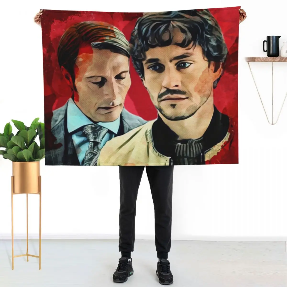 Will and Hannibal, Murder Husbands Throw Blanket Wrinkle Resistant Lightweight Blanket