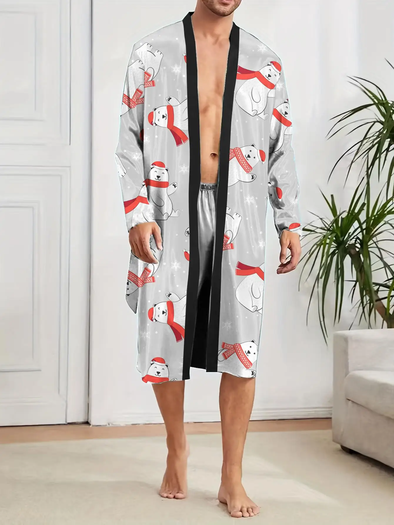 1pcs Men's Robes 2026 Spring/Summer bath robe Robes Bathrobe men Graphic 3D Printed Breathable Funny pajamas Sleepwear