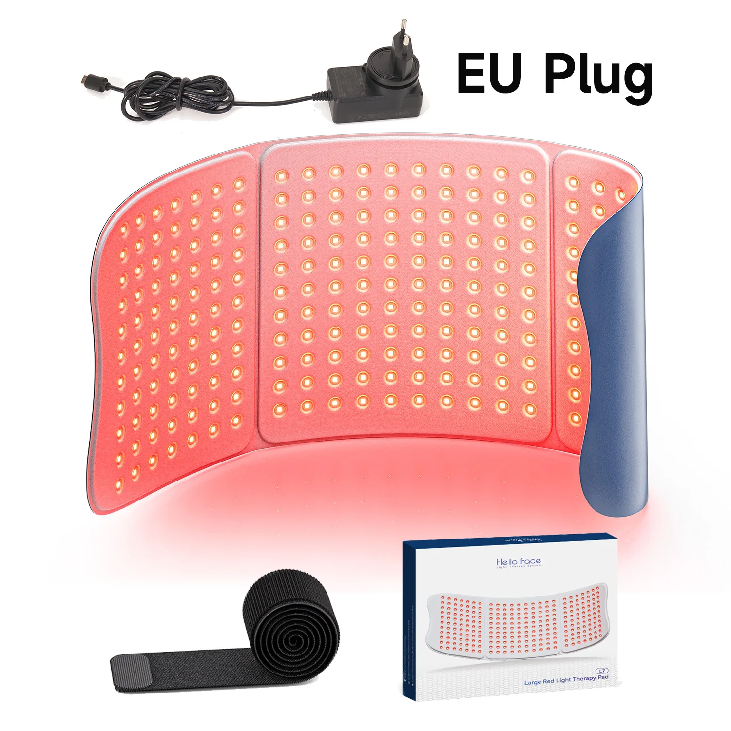 Roodlichttherapiekussen 660nm 850nm voor verlichting van lichaamspijn, grote 30x12inch mat met timer - Hello Face L7 Tri-Chip nabij infrarood