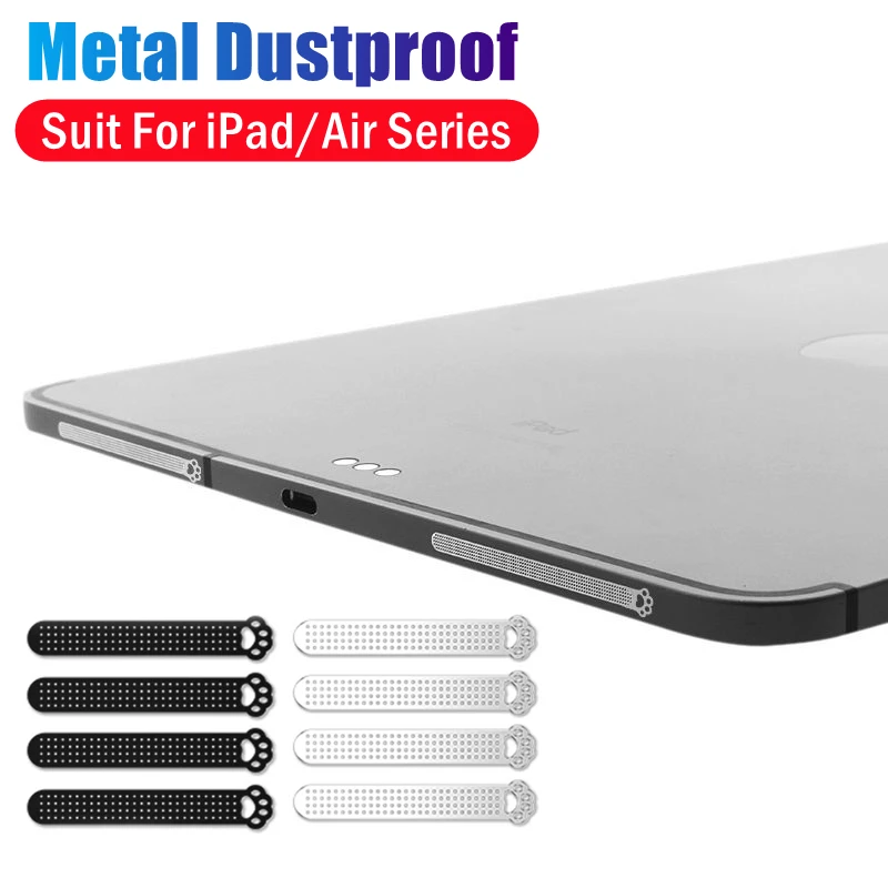 4/1PCS Luxury Metal Tablet Earpiece Anti-dust Net for iPad 11'' 12.9'' iPad Air 4 10.9'' Speaker Cute Cartoon Dustproof Stickers