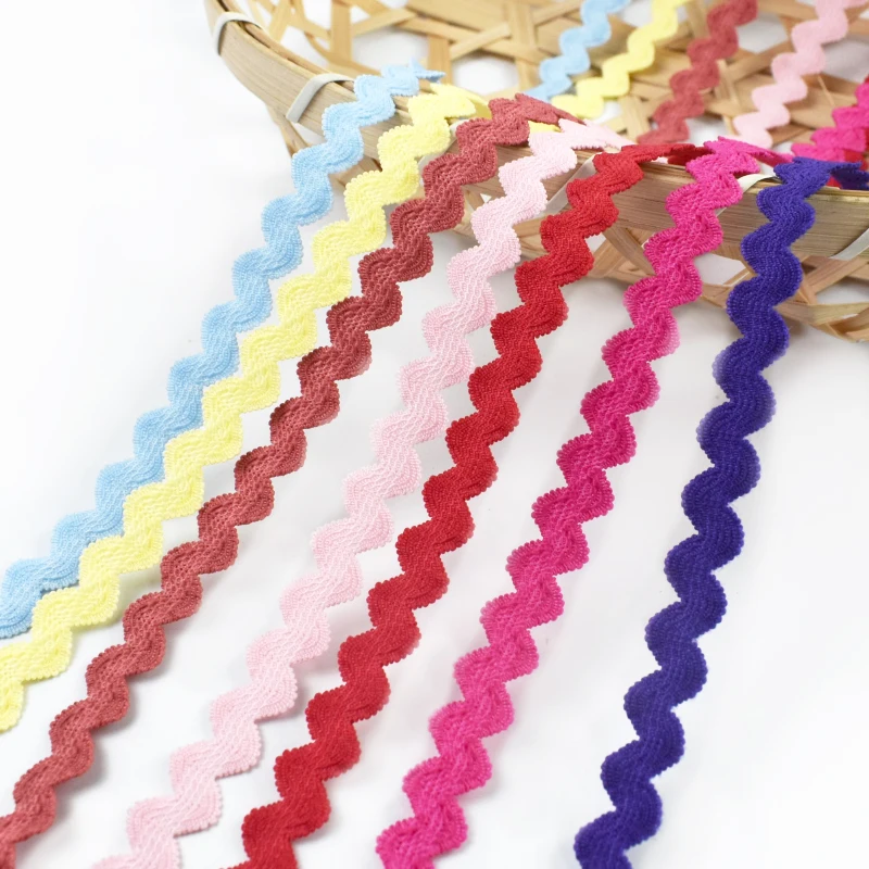 

5/10/20M 10mm Wave Edge Elastic Band S-shaped Lace Stretch Ribbon Bra Shoulder Strap Hairband Decor Laces DIY Sewing Accessories