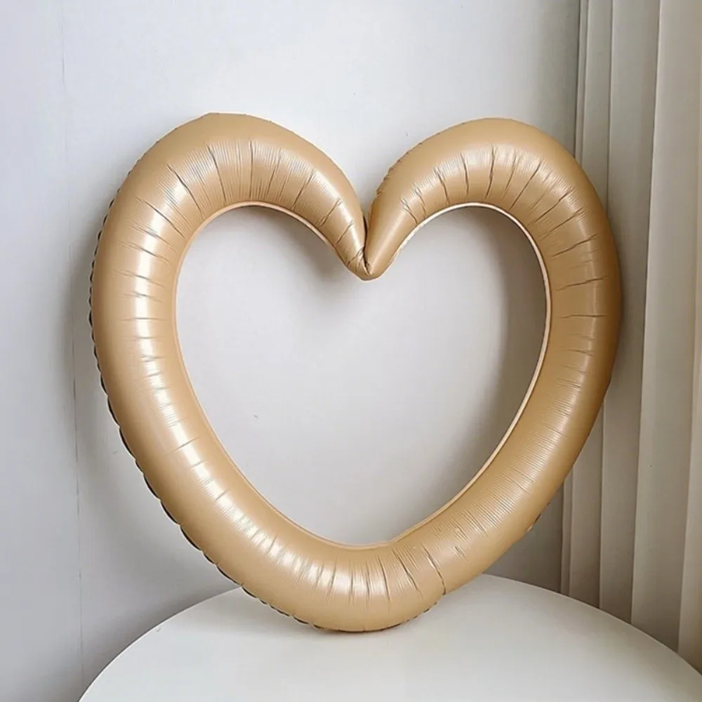 Bowknot Stickers Giant Heart Balloon Reusable Metallic Photo Frame Balloon Inflatable Romantic Love Balloon Wedding Decoration
