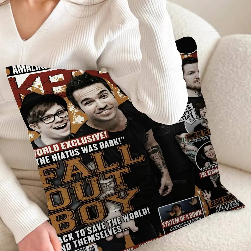 روك باند F-الخريف O-Out Boy أنيمي صورة شخصية نص المنزل وسائد للديكور الهدايا المنزلية 45x45 سنتيمتر #5