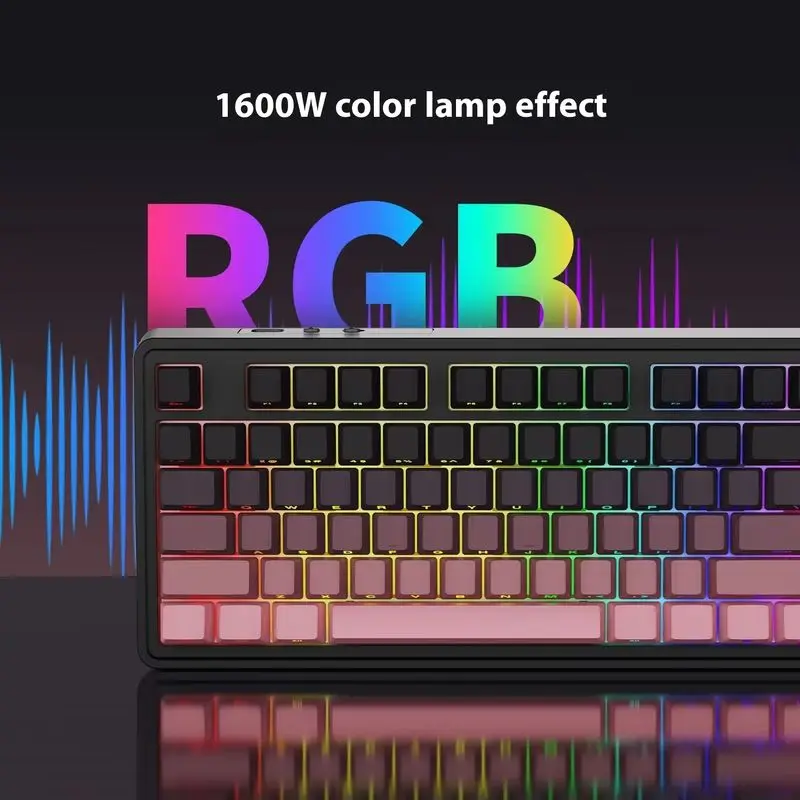 Ajazz Ak870plus Three Mode Wireless Bluetooth Mechanical Keyboard 87 Keys Hot Swappable Color Screen E-Sports Office Keyboards