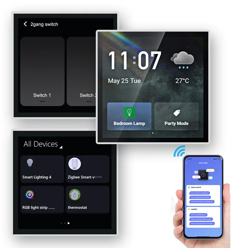 

Smart Home Zigbee System Dimmer Switch Panel 4 Inch Control Screen