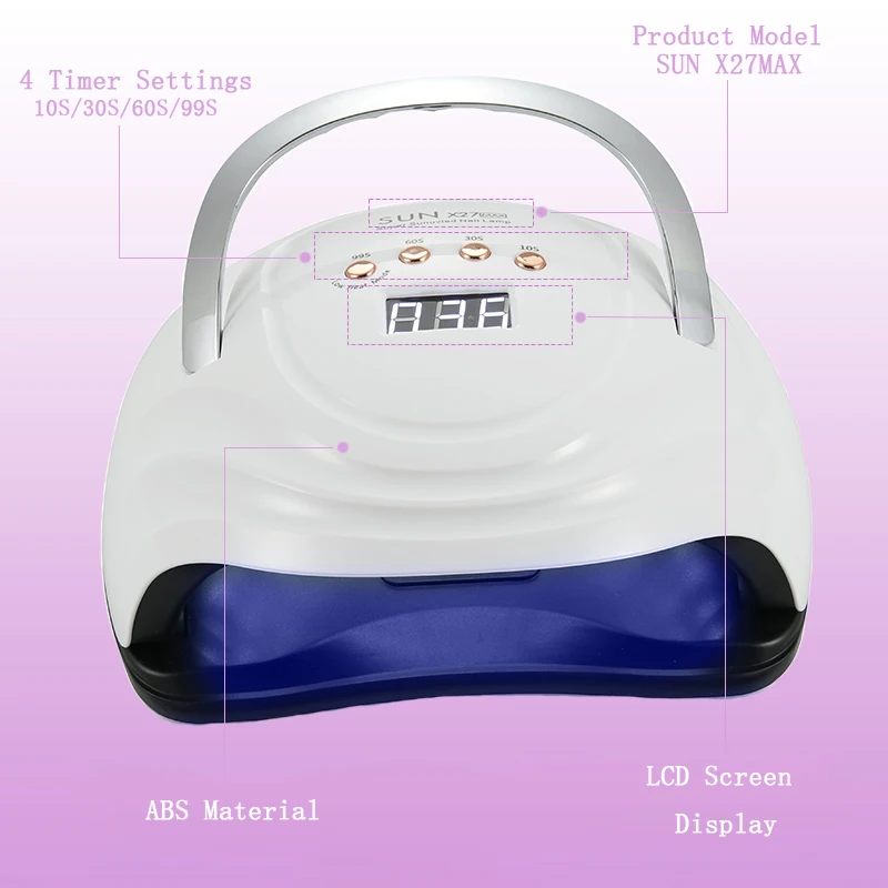 New SUN X27 MAX Professional UV LED Nail Drying Lamp for Manicure 81LEDs Nails Gel Polish Drying Machine with Auto Sensor