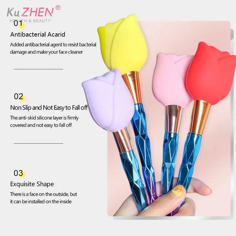 1/3Pc Flower Protect Makeup Brush Dust Protection Cover Foundation Brush Dust Proof Guards Protection Cover Storage Box Holder