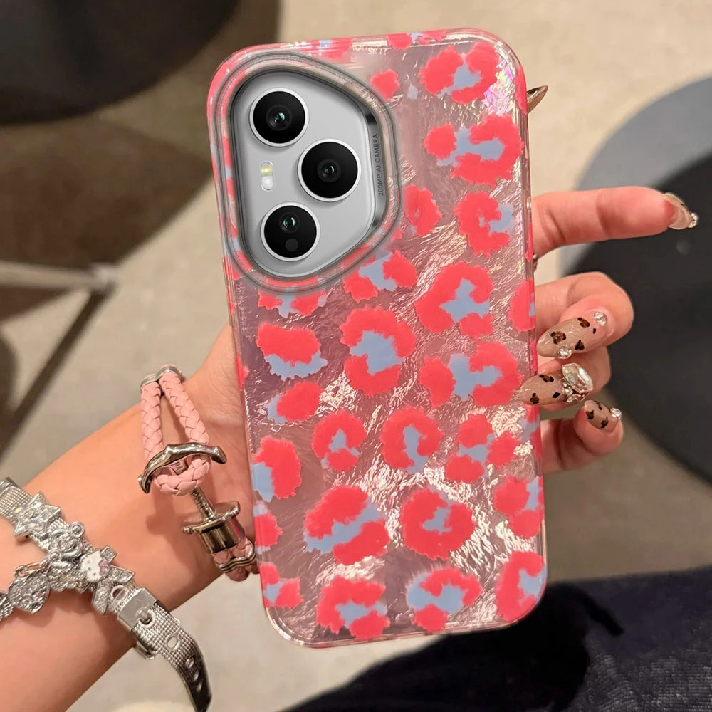 Rosa Retro Leopard Frauen Mädchen Telefon Fall Für Honor 400 200 90 Smart Pro Magie 7 6 5 70 Lite X9c X9a X8a X8b X6a X6c X7b Abdeckung