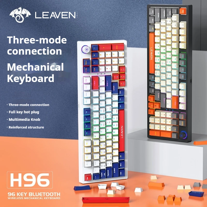 

H96 Mechanical Keyboard Thri Mode Hot Swappable Customized Rgb Lighting Effect Gaming Keyboard Computer Peripherals Ergonomic