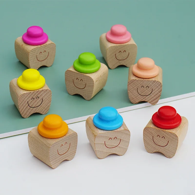 Baby Tooth Wooden Box Souvenir Cartoon Wooden Tooth Storage Box Lost Teeth Children's Birthday Party Gift Baby Keepsakes