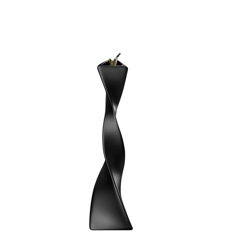 

Hot Sale Nordic Ceramic Vase Modern Simple Tall Slender Vase Twisted High Creative Vases For Home Living Room Desktop Decoration