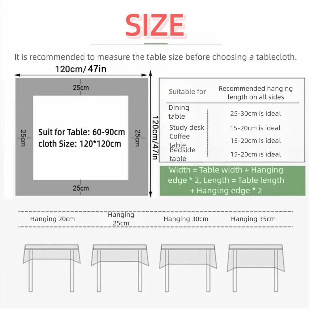 Dust-proof Plaid Tablecloth 120x120cm Wrinkle Free Ins Table Cloth Rectangular Washable Dining Table Protector Picnic Party