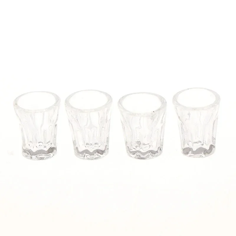 4Pcs/Set Simulated Mini Cups Transparent Resin Dollhouse Miniatures DIY Handmade Decor Accessories