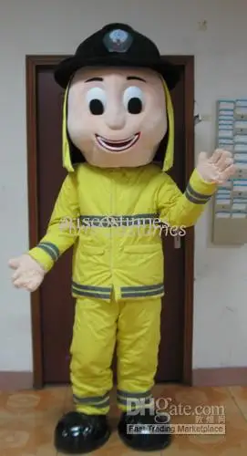 Nieuwe Volwassen Karakter Brandweerman Mascot Kostuum Halloween Kerst Jurk Full Body Props Outfit Mascotte Kostuum