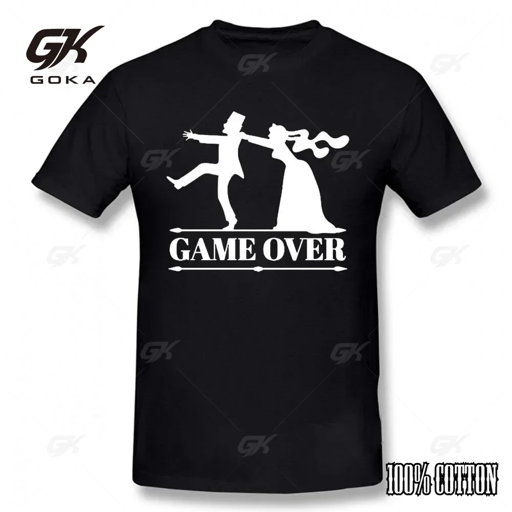 Summer Cotton T Shirt Funny Game Over Bride Groom Single Party T-shirt Fun T-shirt Women's Clothing Short Sleeve Camo T-shirt