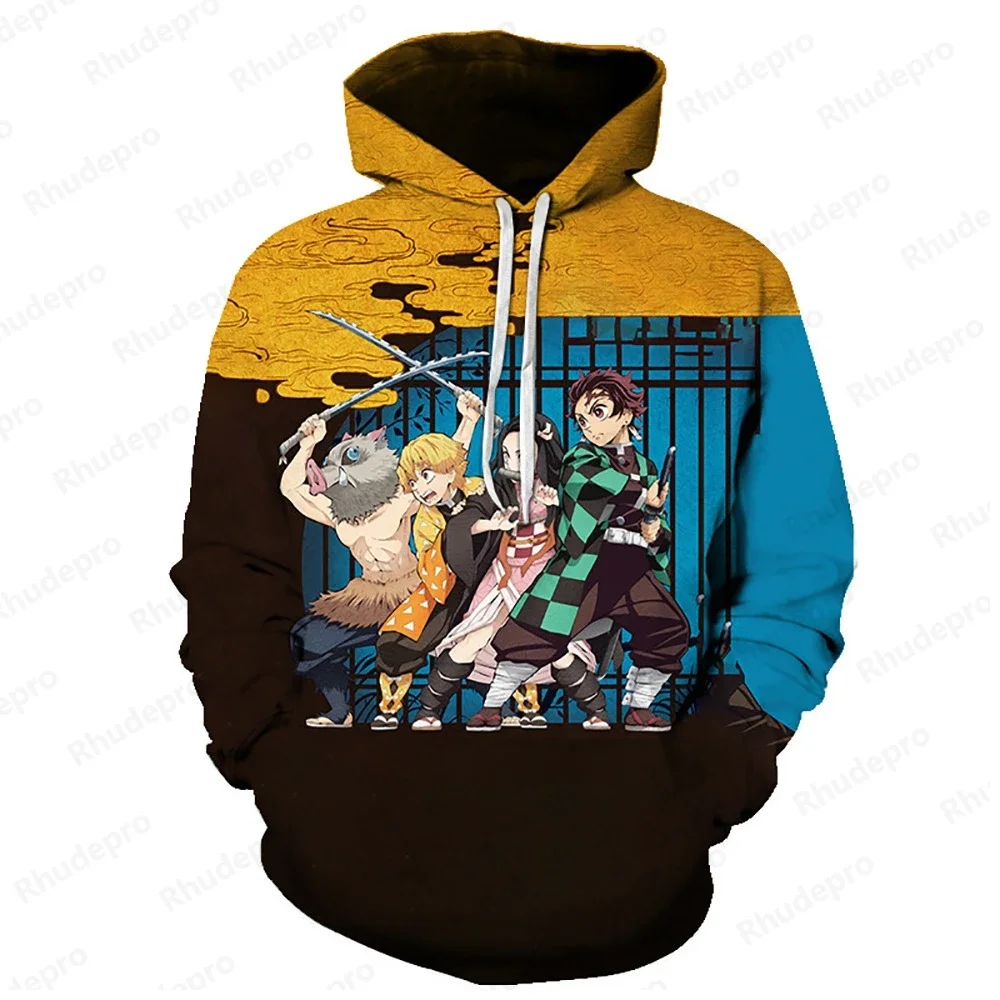 2025 Fall/Winter Japanese new design Demon Slayer: Kimetsu no Yaiba Manga 3D printed unisex hoodie Warm jacket for children 6XL