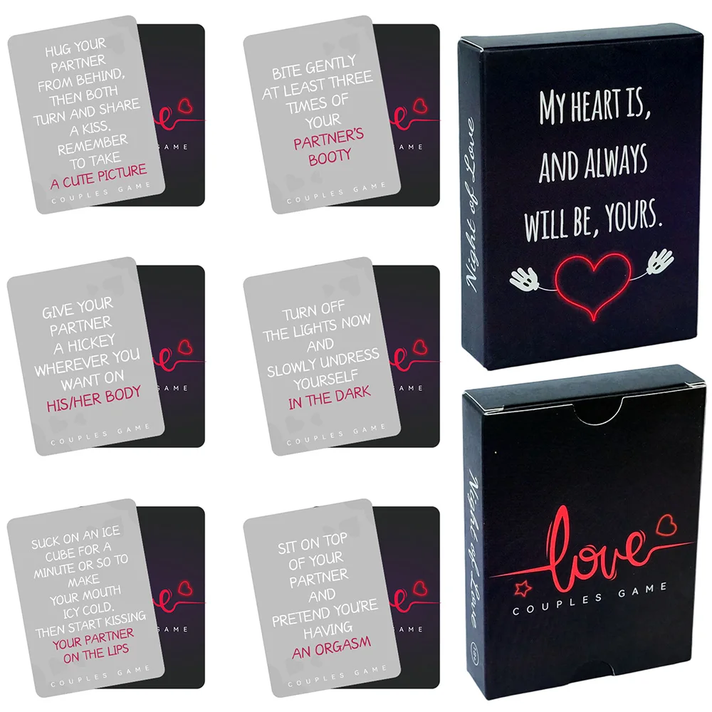 

Romantic Date Night Couple Game Cards 50PCS Adult Bedroom Intimacy Challenge Cards Drinking Party Toys Valentine Gift