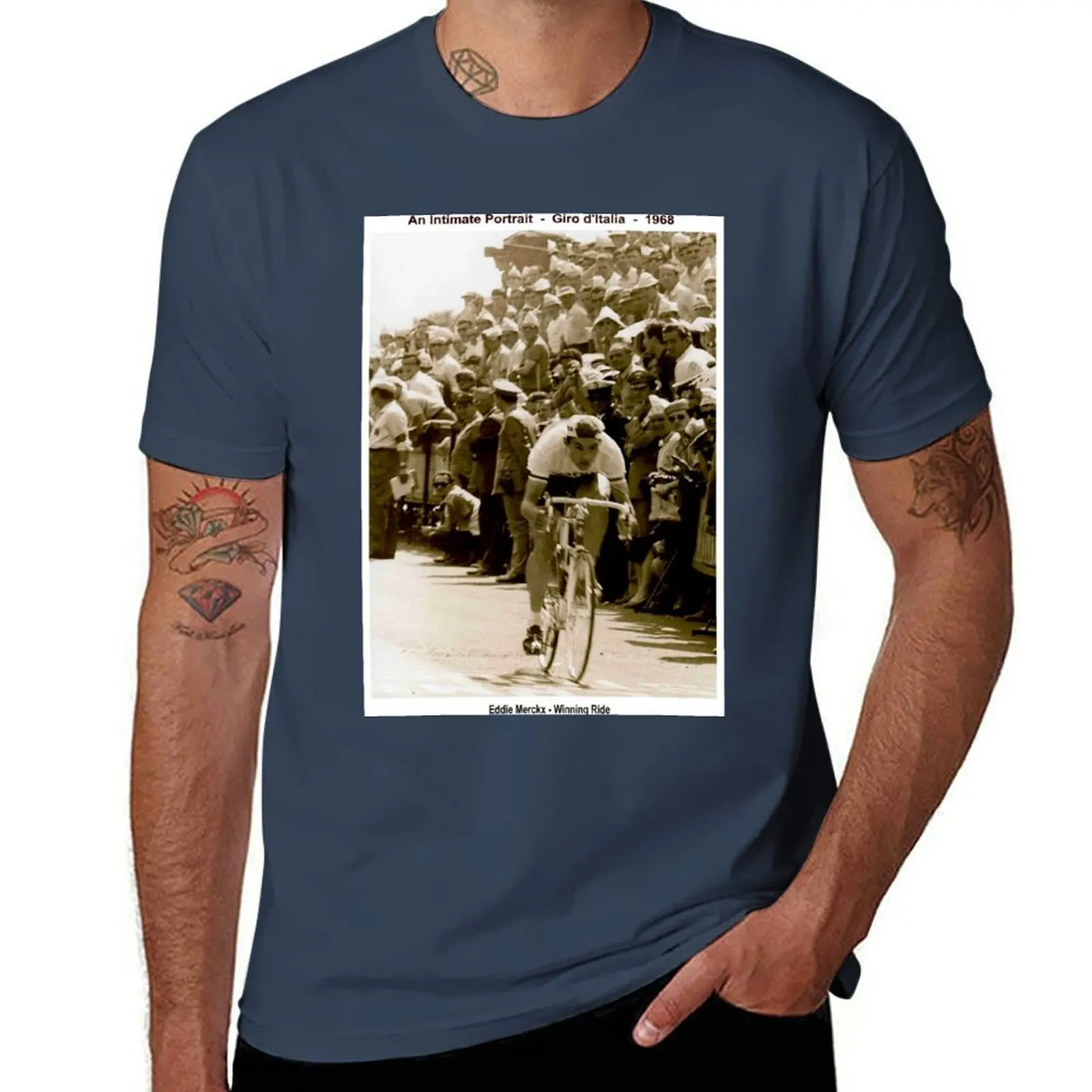 

GIRO d ITALIA: Vintage 1968 Eddie Merckx Victory Print T-Shirt t shirt man luxury t shirt man cotton T-Shirt