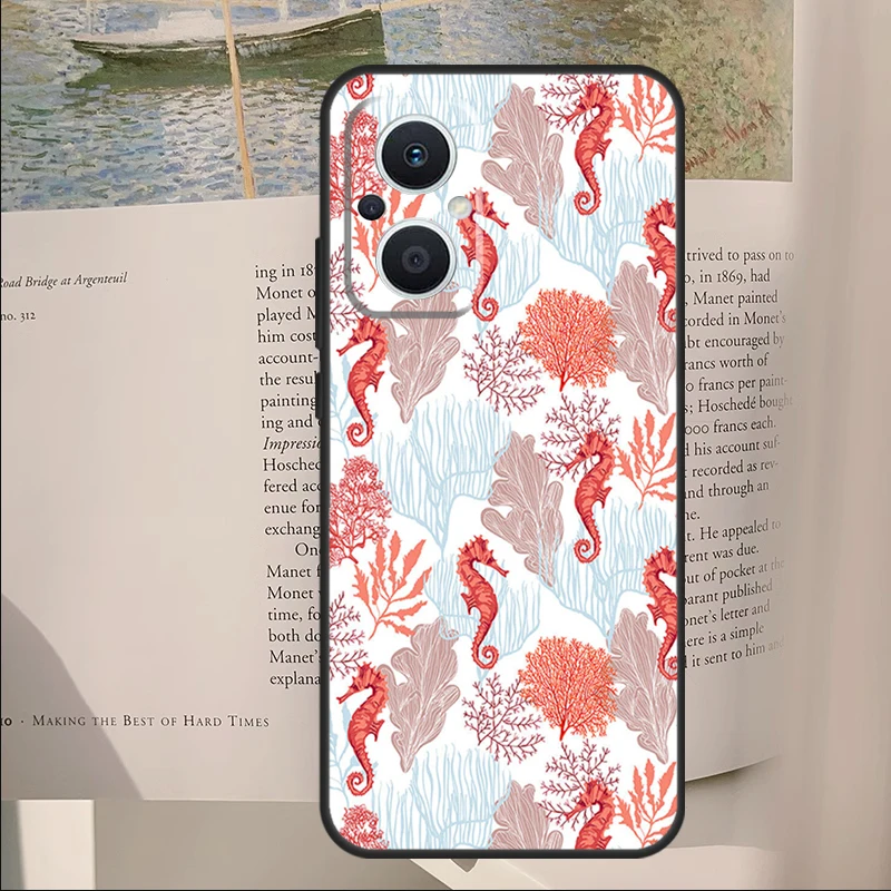 Seahorse Case For OPPO Reno 7 6 8 Lite 2 3 4 5 Z 8T OPPO Find X3 Lite X2 Neo X5 X6 Pro Back Cover