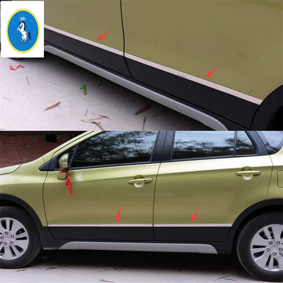 Side Door Body Molding Panel Cover Trim Side Protective Stripes Fit For Suzuki Sx4 S-cross 2014 - 2022 Car Exterior Accessories