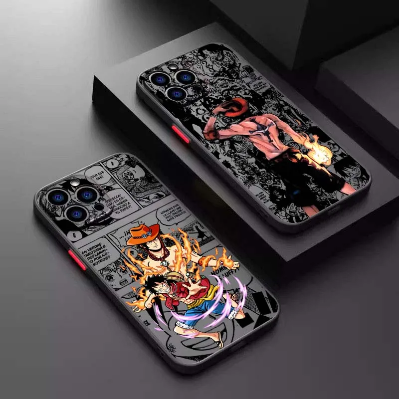 

One Piece Cool Cartoon D. Ace Phone Case For Apple iPhone 17 16 15 14 13 12 11 Air Pro Max Plus Mini Frosted Translucent