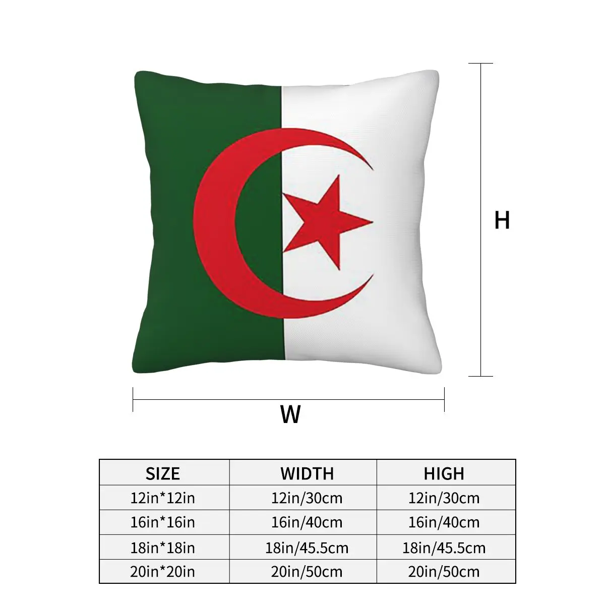 Algeria Official Flag Of Algeria Square Pillowcase Cushion Cover Pillow Case Throw Pillow Cover for Home Sofa Living Room