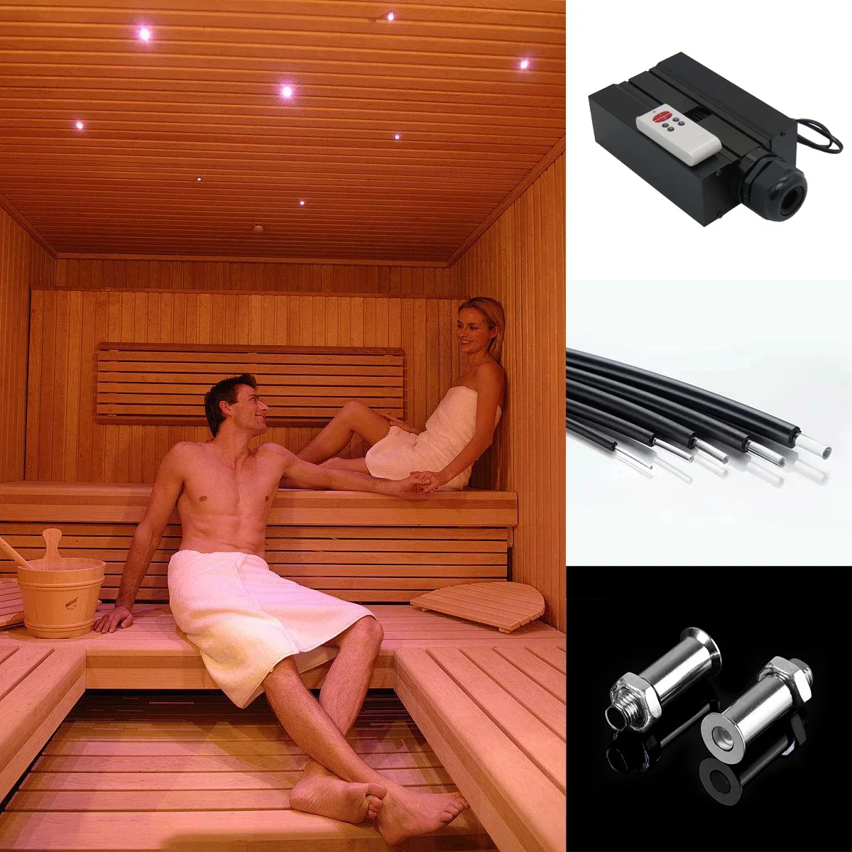 Sauna room easy installation PMMA fiber optic light ceiling lights fiber optic light kit