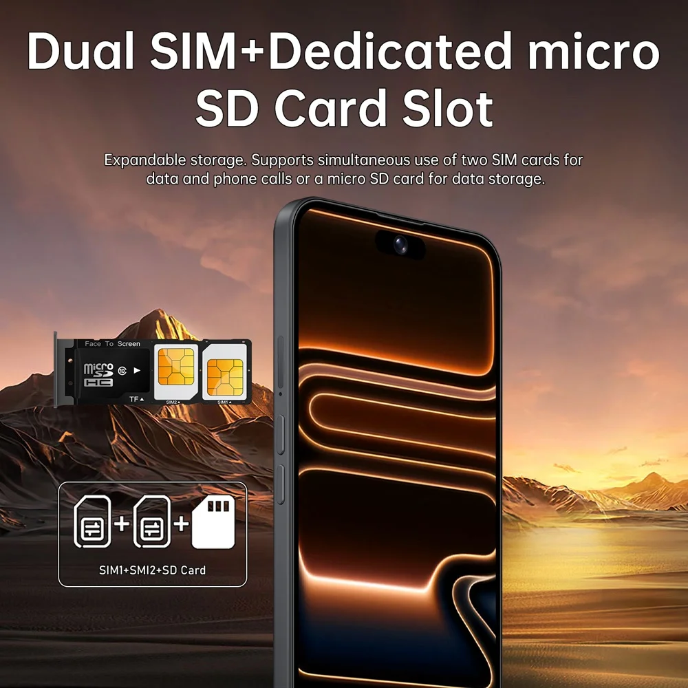 K-Touch A17 Pro Max Mobile Phones 7.3 Inch Smartphone 5G Dual Card Cell Phone Android 15 Cheap 16+48MP Camera 7800mAh WIFI GPS Global Version Cellphones