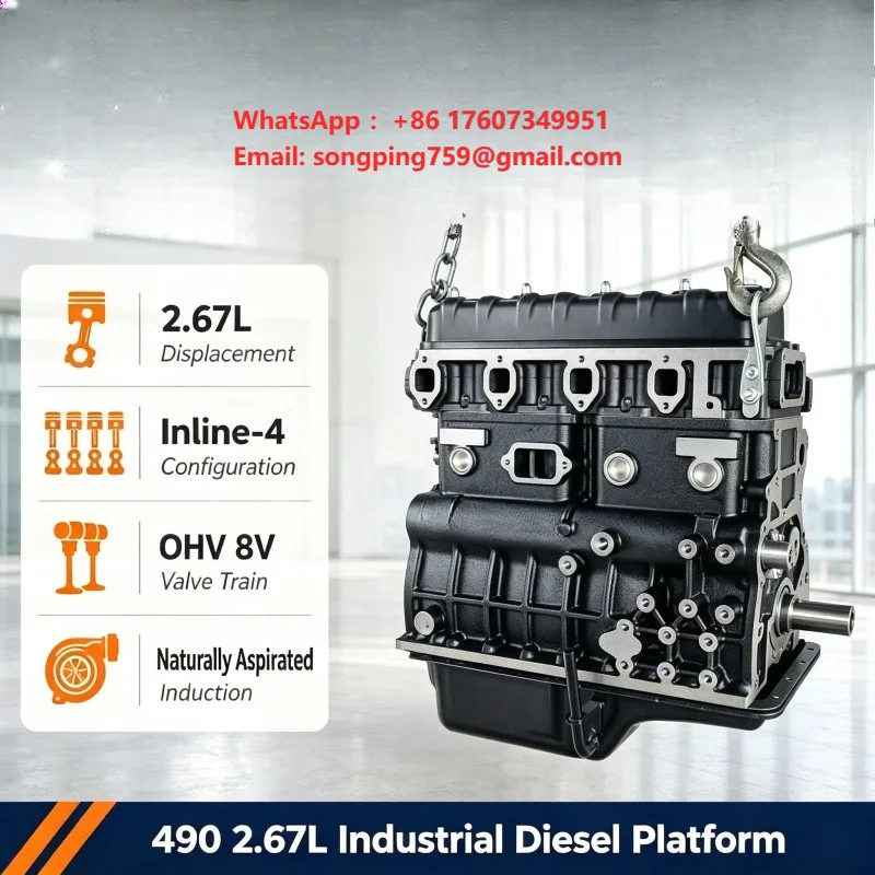 Reliable Yunnei 490 2.67L 4Cylinder Naturally Aspirated Diesel Engine Assembly for Truck Construction Machinery Repair