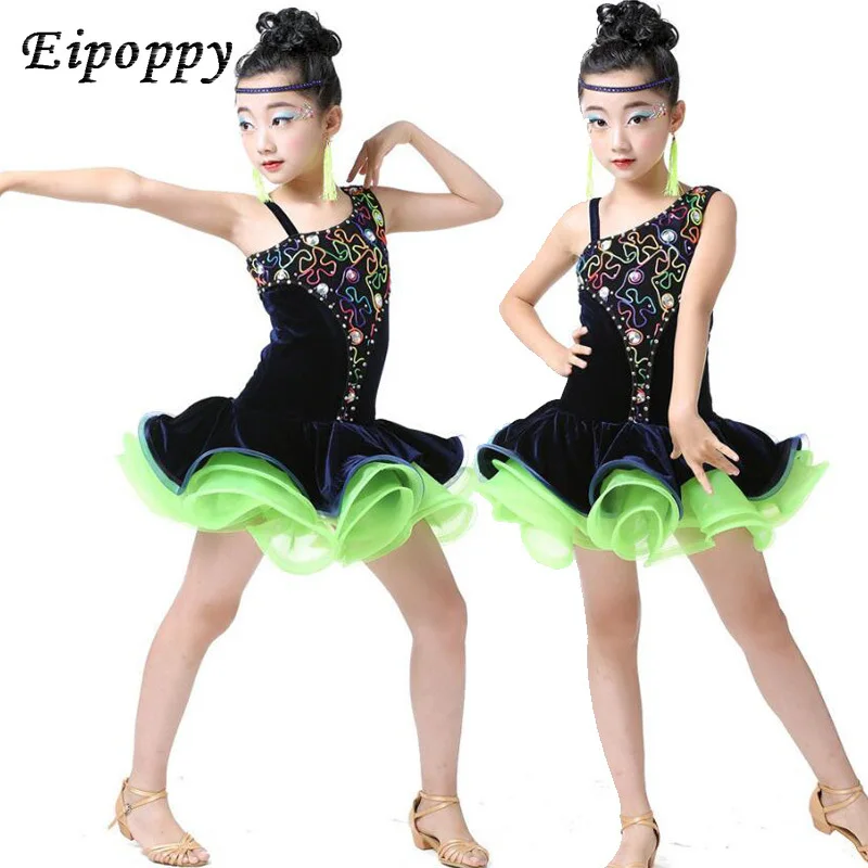 ชุดเต้นบัลเลต์สำหรับเด็กชุดเล่นสเกตบอลห้องบอลรูมเครื่องแต่งกายแนวแจ๊สสำหรับเด็กชุดเดรสเต้นรำละติน