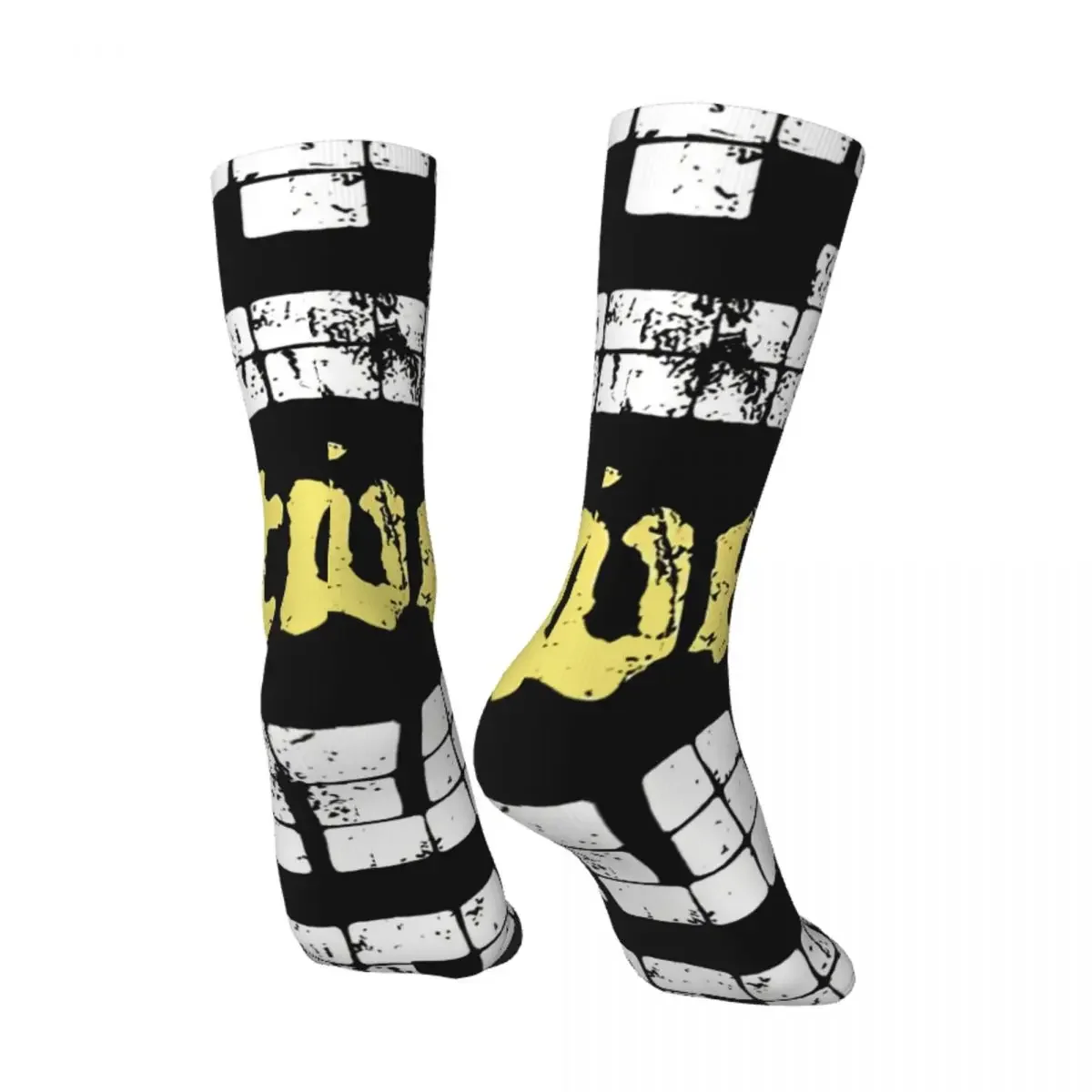 Funny Men's Socks Dungeon Map Grid Vintage Harajuku DnD Game Street Style Casual Crew Crazy Sock Gift Pattern Printed