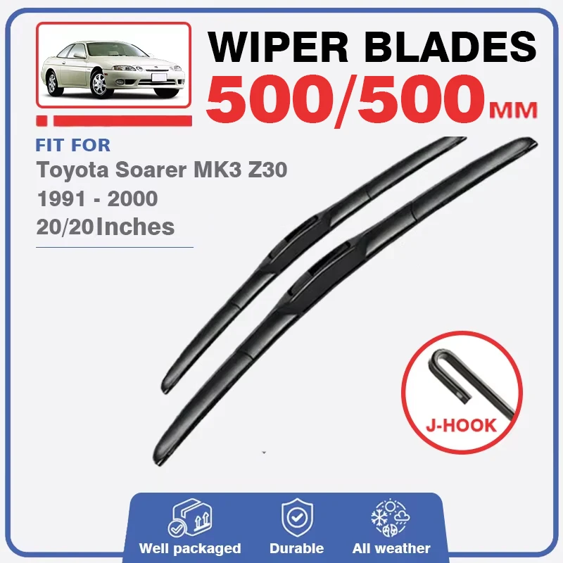 Front Rear Wiper Blades For Toyota Soarer Z20 1991 - 2000 JZZ30 JZZ31 Window Windscreen Windshield Brush Accessories Parts 1992