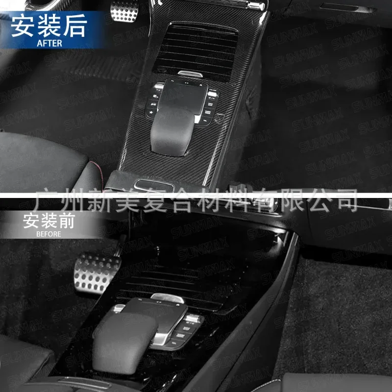 

For Mercedes-Benz A-Class/CLA Real Dry Carbon Fiber 24+ Interior Central Control Gear Panels Decoration Modification Accessories