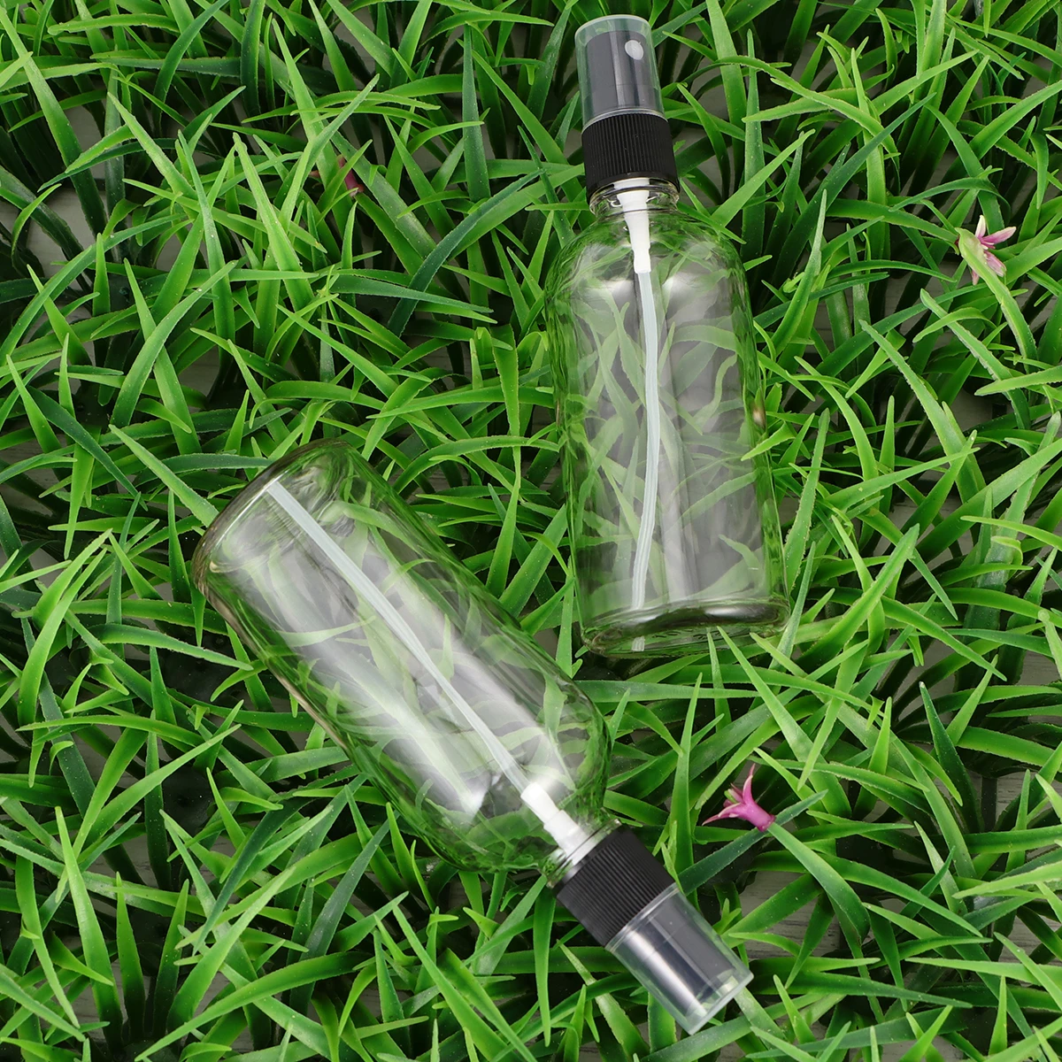 

6Pcs 100ml Transparent Spray Bottle Empty Mist Atomizer Glass Water Sprayer Multifunctional Refillable for Travel Camping Hiking