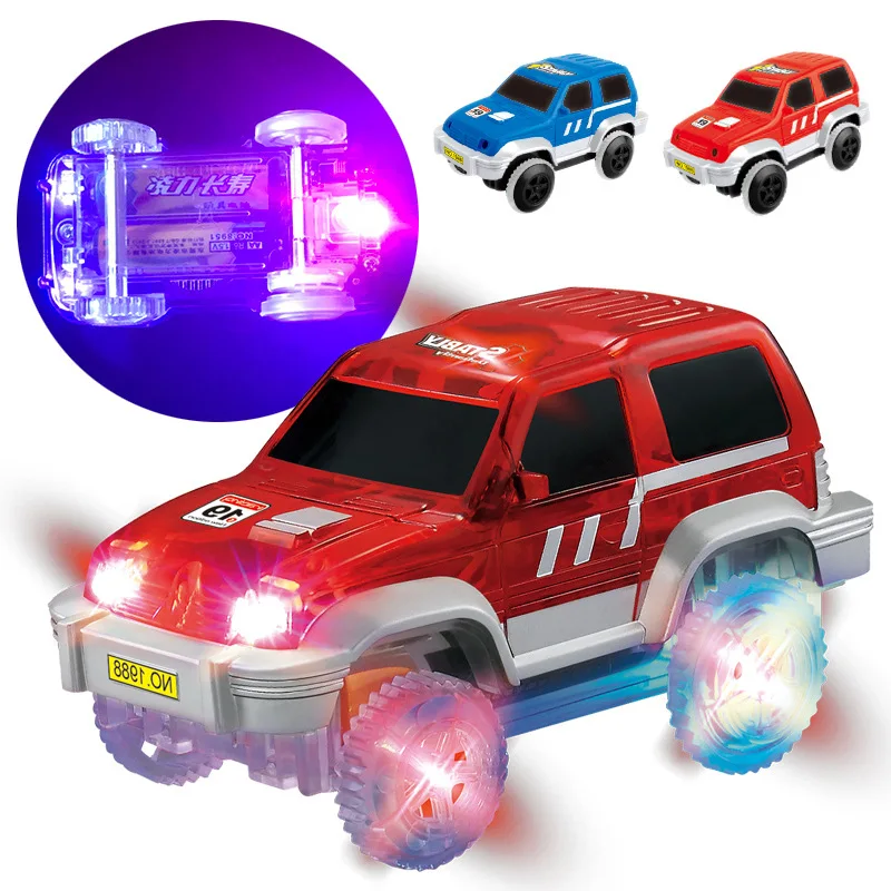 Children\'s Electric Glowing Racing Track Car DIY Plastic Glow In The Dark Creative Children\'s Educational Toys