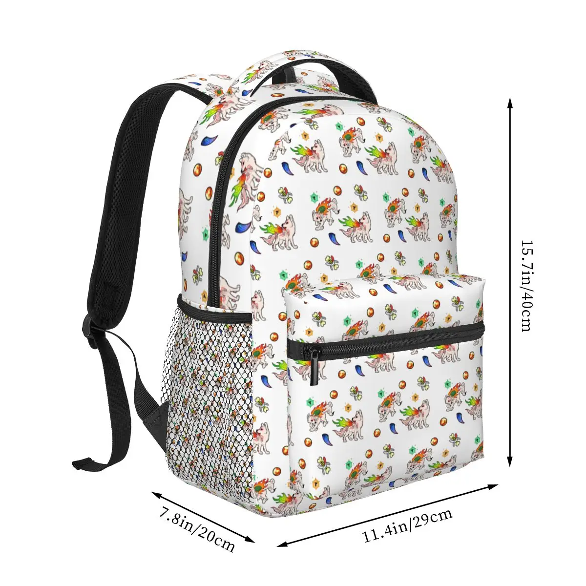 Okami Pattern Backpacks Boys Girls Bookbag Children School Bags Cartoon Laptop Rucksack Shoulder Bag Large Capacity