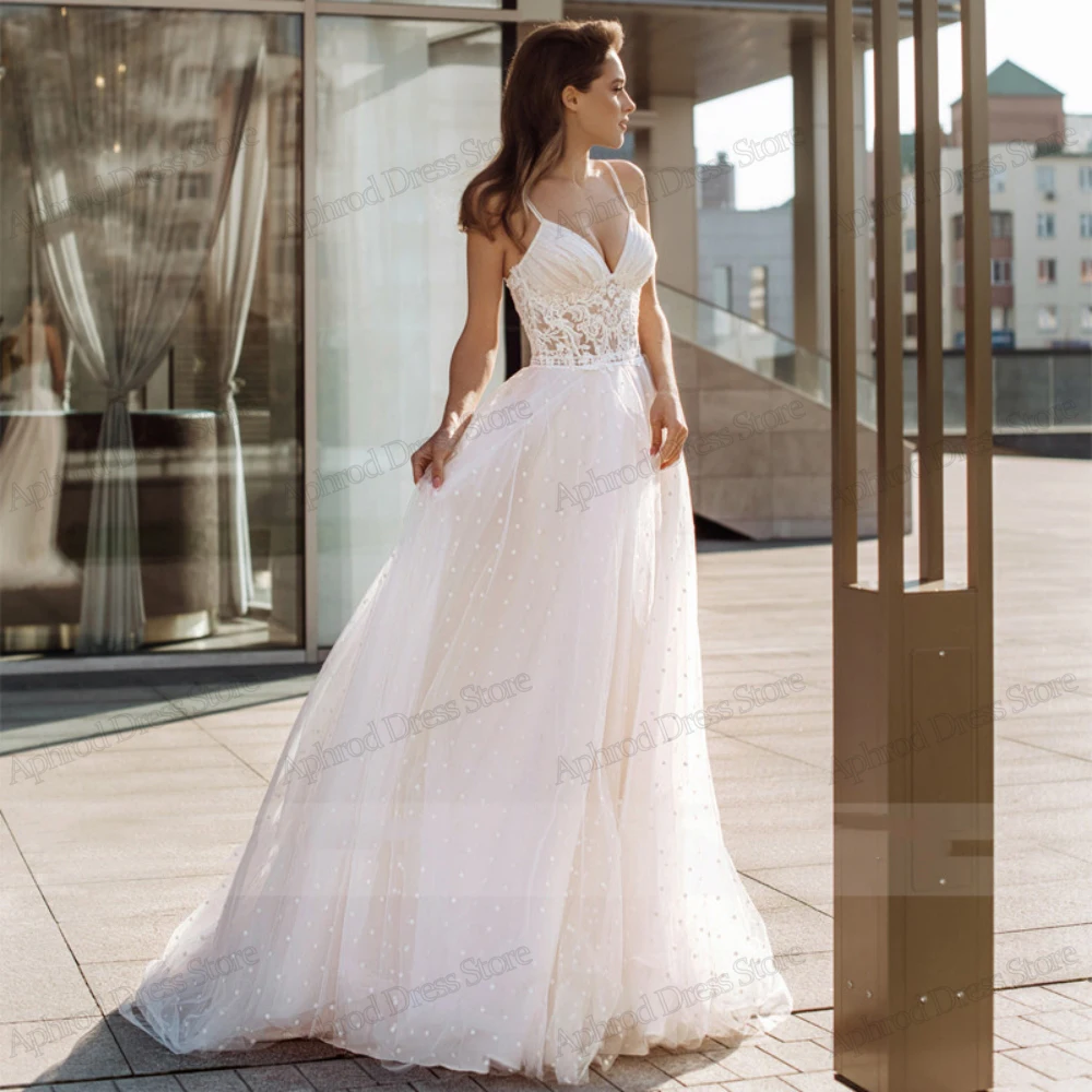 Robes de mariée en tulle A-ligne classiques, à plusieurs niveaux, quelles que soient les appliques en dentelle, robes élégantes sans fibre, éducatives, 2024