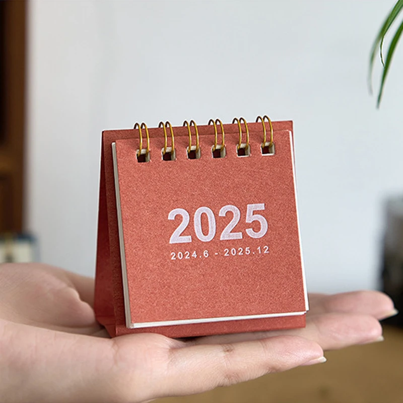 Mini Simples Pequeno Mesa Calendário, Pocket Punch Plano, Decoração Desktop, Portátil, 2025