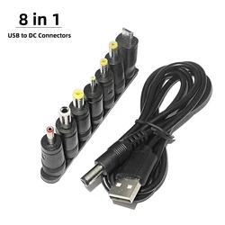 8 in 1 USB to Universal DC Power Adapter Connector 5.5X 2.1mm to 2.5 4.8 4.0 1.7 3.5 1.35mm Micro USB Charging Adapter Jack Plug