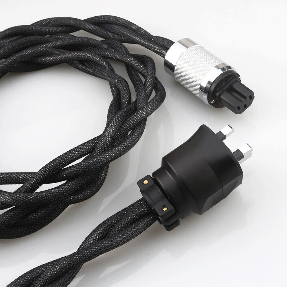 المملكة المتحدة كابل الطاقة كابل التيار المتردد خط HiFi الصوت كابل الطاقة الفضة مطلي 8N OCC الحبل الرئيسي مع المملكة المتحدة الاتحاد الأوروبي الولايات المتحدة الاتحاد الأفريقي التوصيل