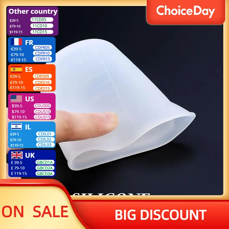 100ML Silicone Measuring Cup Graduated Beaker Epoxy Resin Glue Tools Reused Silicone Round Stirring Rod Measuring Tools