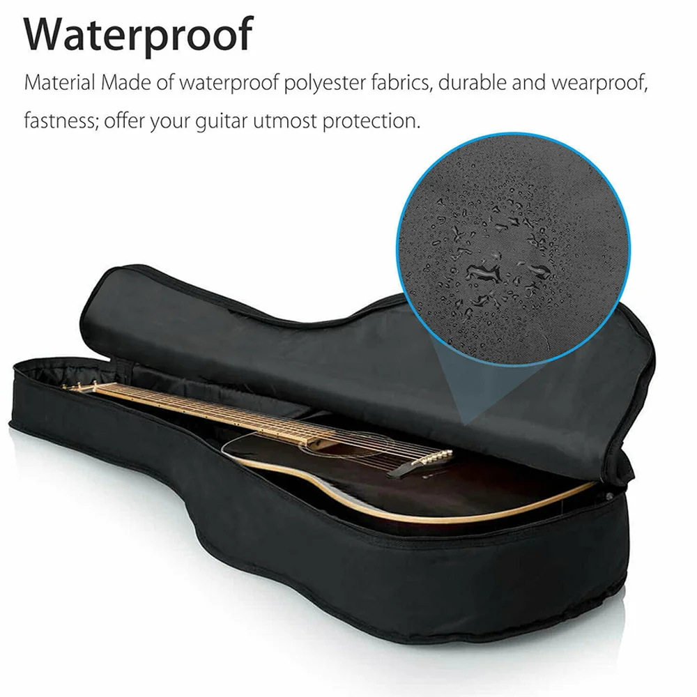 Caso de guitarra acústica 31-41 Polegada saco de guitarra elétrica balck à prova dwaterproof água oxford pano sacos de transporte série flor roxa