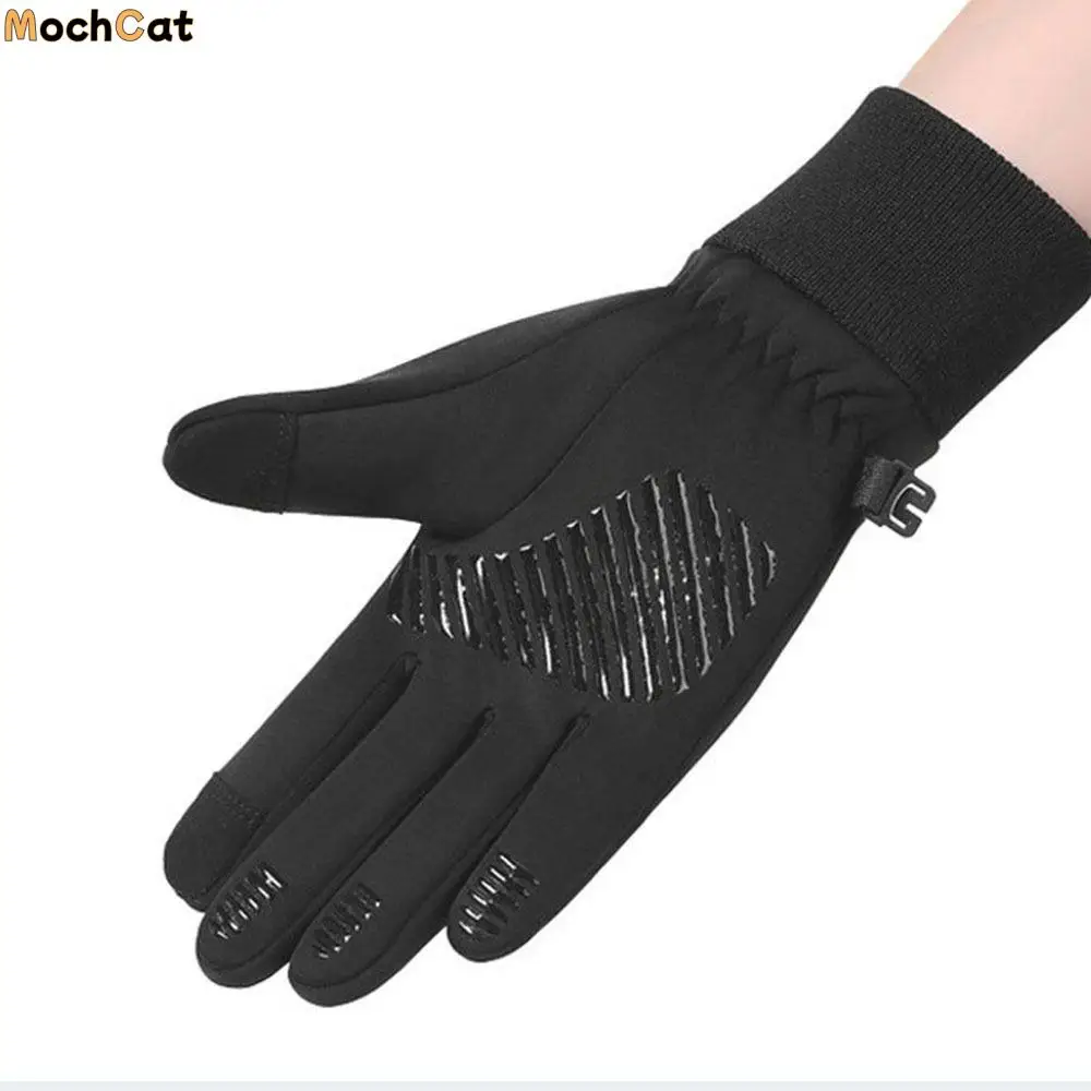 

Нескользящие зимние детские перчатки для езды на велосипеде, детские теплые перчатки с сенсорным экраном и полным пальцем, устойчивые к холоду и крыльям, нескользящие