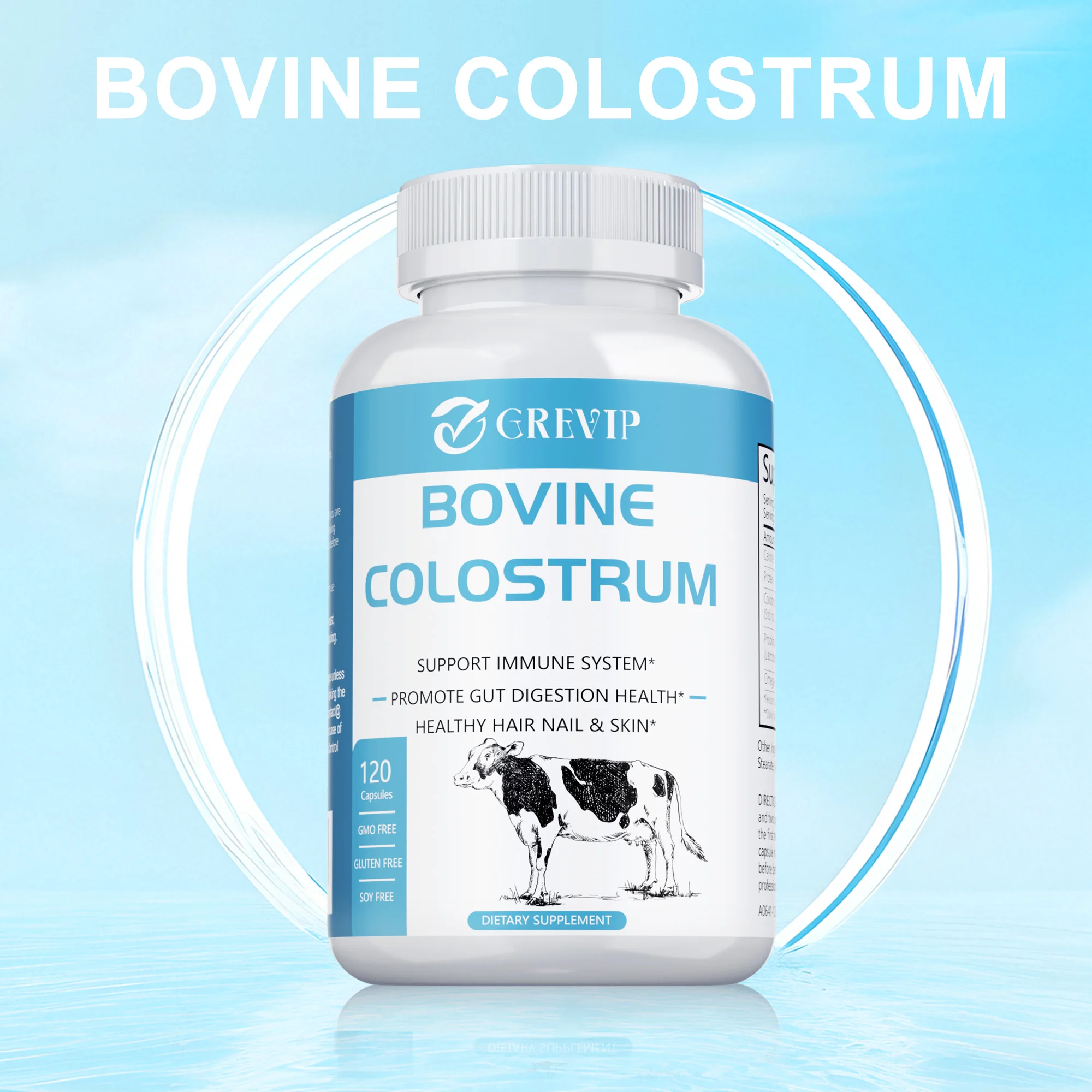 

Bovine Colostrum Supplement - Anti-aging, Support Gut & Digestive, Muscle Recovery, Support Skin & Nail Health, Improve Immunity