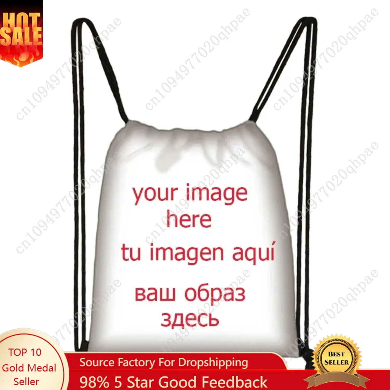 

Customize the image / logo / name on the personalized drawstring bag women men causal backpack travel bags ladies softback bag