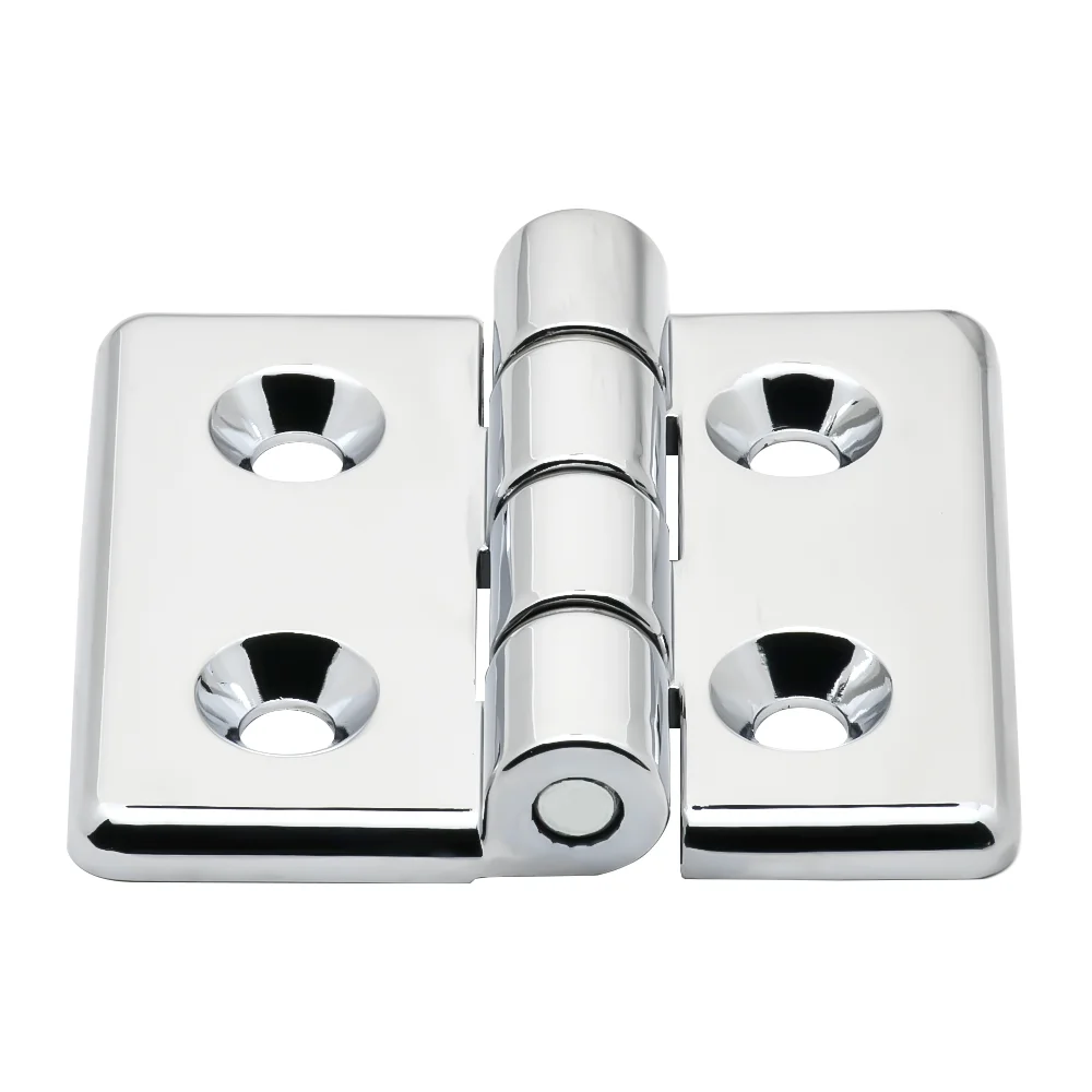 1Pc Zinc Alloy Butterfly Hinge Offset Hinge with Gasket for Cabinet Door Electrical Box Furniture Hardware (Chrome / Black)