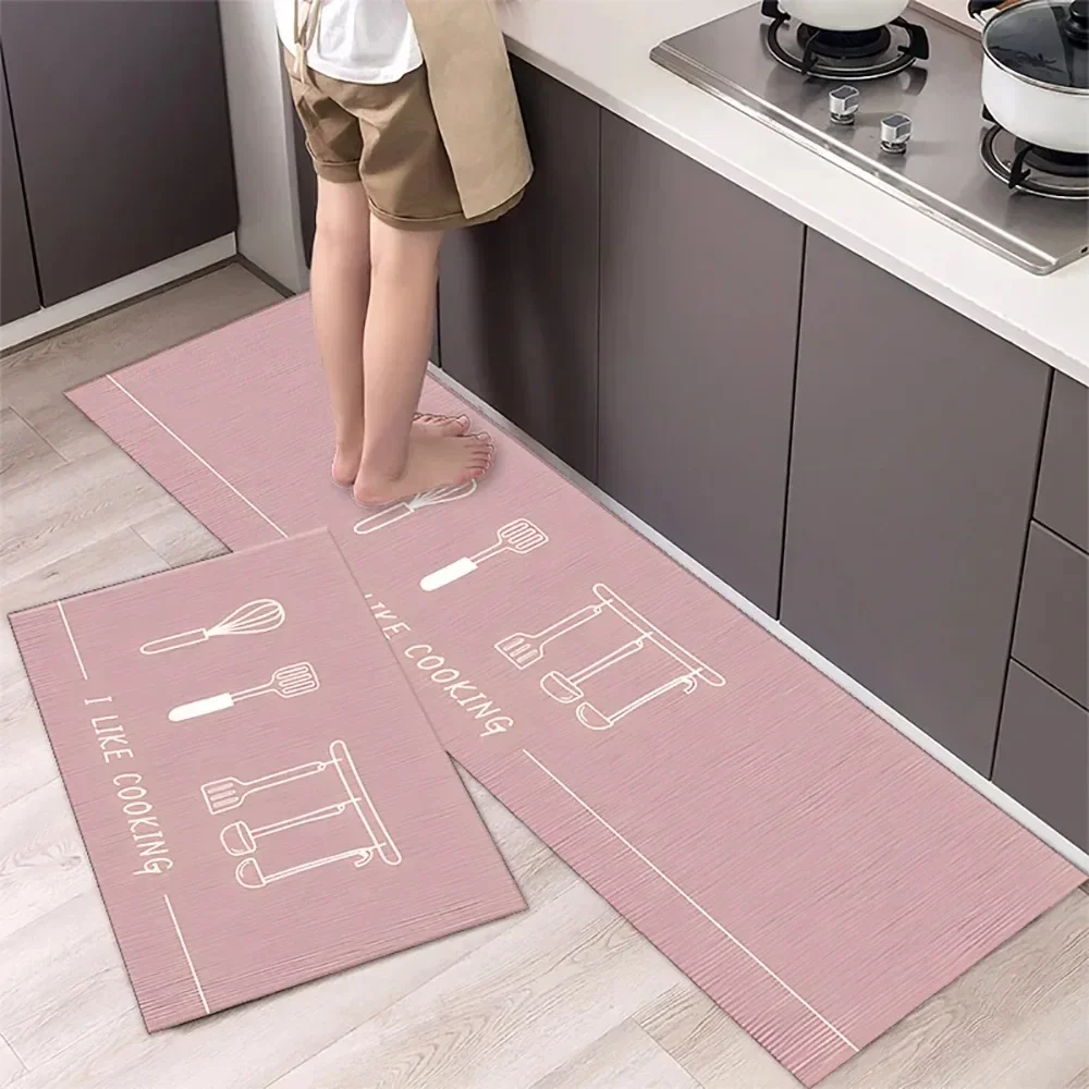 Tapis De Cuisine Antidérapant Vert Lavable - Absorbant Eau Et Huile - Grande Taille Pour Évier Et Entrée
