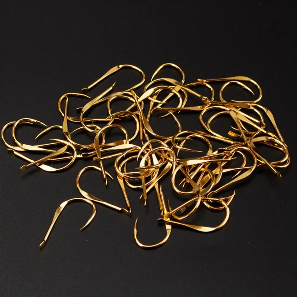 20Pcs/Pack High Carbon Steel Golden Fishing Hooks Barbed Sharp Barbed Hook Single Puncture Strong Gold Fish Hooks