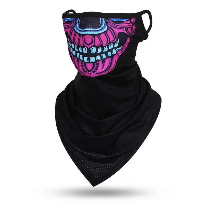 Men Women Hiking Cycling Face Mask Hanging-ear Skull Bandana Breathable Sports Scarf Summer Balaclava Neck Gaiter Face Shield